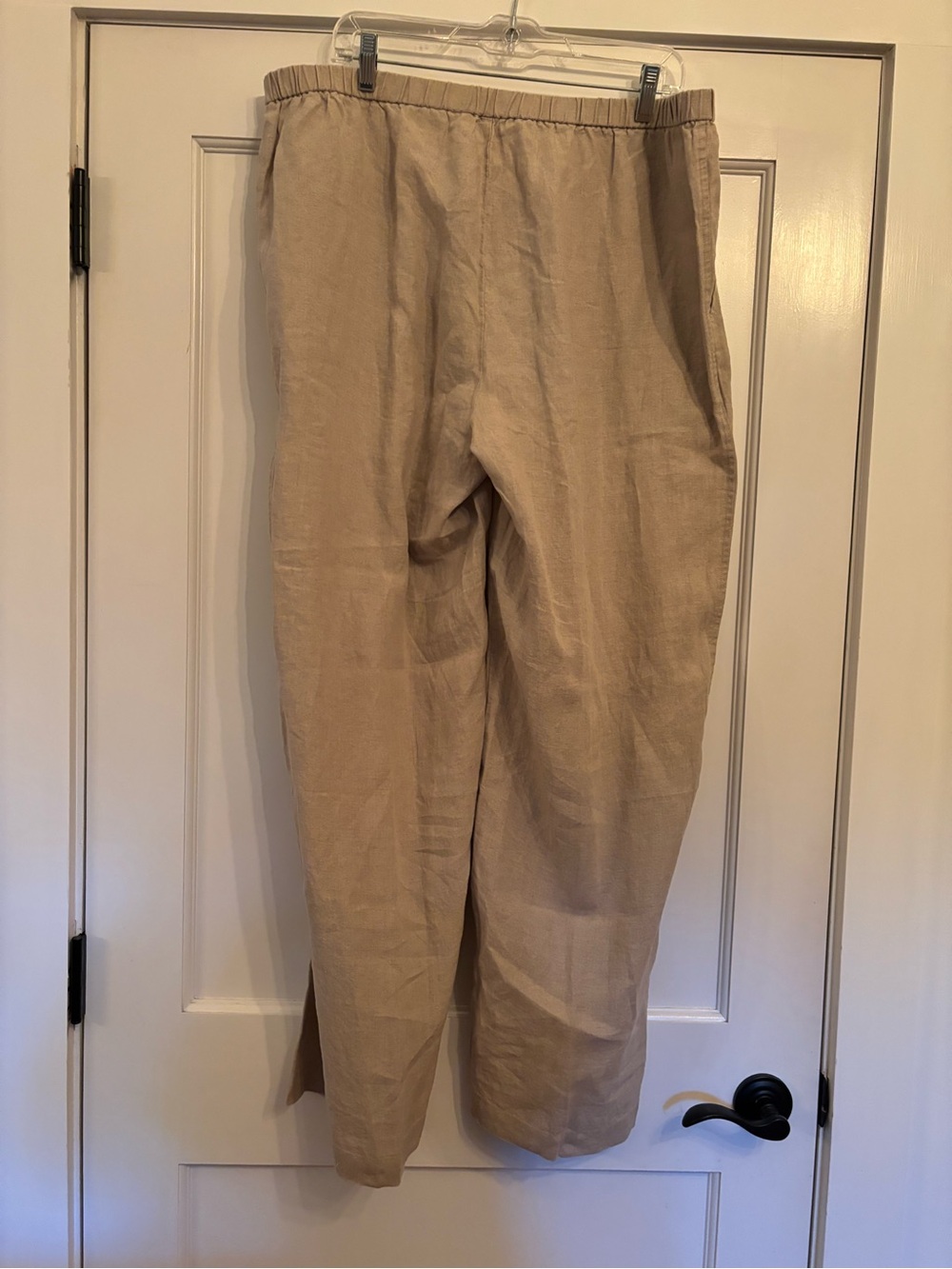 Eileen Fisher NEW Linen Wide Leg Pant Undyed Natural Elastic Waist Womens 1X - Picture 10 of 15
